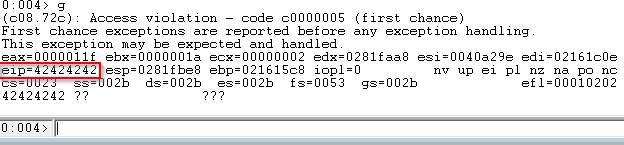 EIP Overwrite B