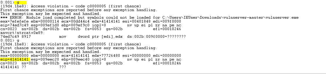 eip overwrite